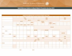 Quick Reference Guide to Coding Pediatric Preventive Services 2019