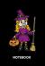 Notebook : Small Witch with Broom and Candy Pumpkin