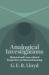 Analogical Investigations : Historical and Cross-Cultural Perspectives on Human Reasoning