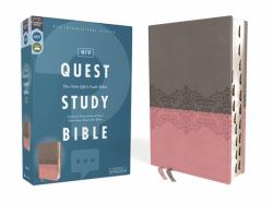 NIV, Quest Study Bible, Leathersoft, Gray/Pink, Thumb Indexed, Comfort Print : The Only Q and a Study Bible