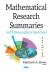 Mathematical Research Summaries (with Biographical Sketches) : Volume 1