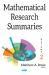 Mathematical Research Summaries : Volume 2