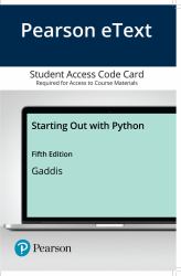 Pearson EText Starting Out with Python -- Access Card