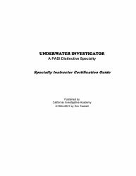 Underwater Investigator - a PADI Specialty Course : Specialty Instructor Certification Guide