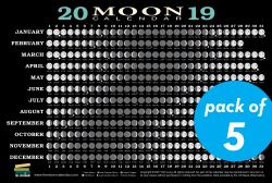 2019 Moon Calendar Card (5 Pack) : Lunar Phases, Eclipses, and More!