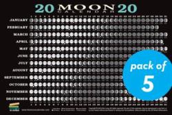 2020 Moon Calendar Card (5 Pack) : Lunar Phases, Eclipses, and More!