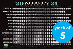 2021 Moon Calendar Card (5 Pack) : Lunar Phases, Eclipses, and More!