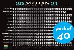 2021 Moon Calendar Card (40 Pack) : Lunar Phases, Eclipses, and More!