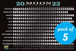 2022 Moon Calendar Card (5 Pack) : Lunar Phases, Eclipses, and More!