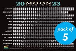 2023 Moon Calendar Card (5 Pack) : Lunar Phases, Eclipses, and More!