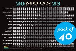 2023 Moon Calendar Card (40 Pack) : Lunar Phases, Eclipses, and More!