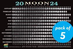 2024 Moon Calendar Card (5 Pack) : Lunar Phases, Eclipses, and More!