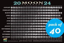 2024 Moon Calendar Card (40 Pack) : Lunar Phases, Eclipses, and More!