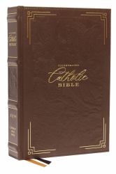 NRSVCE, Illustrated Catholic Bible, Genuine Leather over Board, Comfort Print : Holy Bible [Brown]