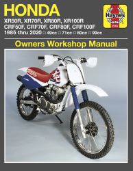 Honda XR50, XR70R, XR80R, XR100R, CRF50F, CRF70F, CRF80F, CRF100F : 1985 Thru 2020 - 49cc - 71cc - 80cc - 99cc