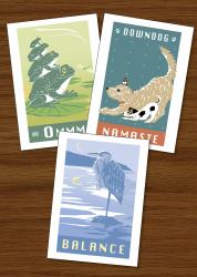 Yoga Animal Assortment : Boxed Set of 6 Cards