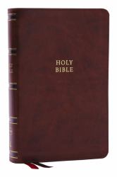 NKJV , Single-Column Reference Bible, Verse-by-verse, Red Letter, Thumb Indexed, Comfort Print [Brown]