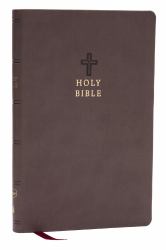 NKJV Value Ultra Thinline Bible, Charcoal Leathersoft, Red Letter, Comfort Print