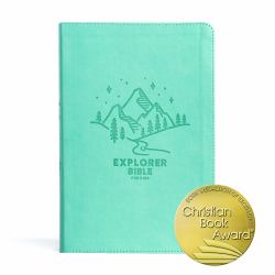 CSB Explorer Bible for Kids, Light Teal Mountains LeatherTouch : Placing God's Word in the Middle of God's World