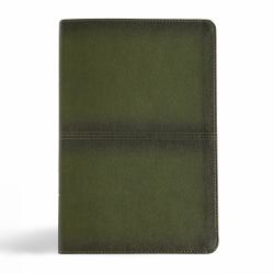 CSB Men's Daily Bible, Olive LeatherTouch, Indexed