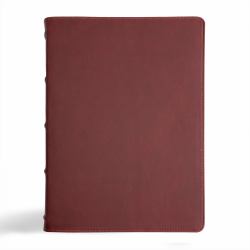 CSB Verse-By-Verse Reference Bible, Holman Handcrafted Collection, Marbled Burgundy Premium Calfskin