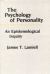 The Psychology of Personality : An Epistemological Inquiry