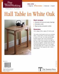 Fine Woodworking's Hall Table in White Oak Plan