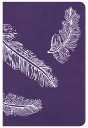 CSB Compact Ultrathin Bible for Teens, Plum Feathers LeatherTouch