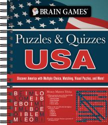 Brain Games - Puzzles and Quizzes - USA : Discover America with Multiple Choice, Matching, Visual Puzzles, and More!