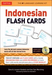 Indonesian Flash Cards : Learn the 300 Most Common Indonesian Words with All Their Derived Forms (Audio CD Included)