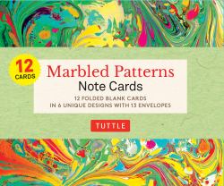 Marbled Patterns Note Cards - 12 Cards : In 6 Designs with 13 Envelopes (Card Sized 4 1/2 X 3 3/4)