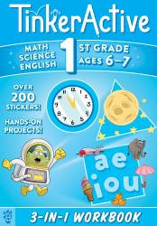 TinkerActive 1st Grade 3-In-1 Workbook : Math, Science, English Language Arts