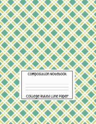 Composition Notebook - College Ruled Line Paper : Green Diagonal Stripes Exercise Book, 120 Pages, 8. 5x11 In