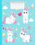 Handwriting Practice Paper : Notebook with Dotted Lined Sheets for Kindergarten to 3rd Grade Students - Large 8. 5x11, 110 Pages, Cover: Cute Cartoon Unicorns