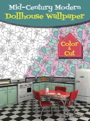 Ready-to-Use Mid-Century Modern Dollhouse Wallpaper Coloring Book