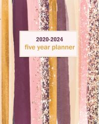 2020-2024 Five Year Planner : Beauty Colorful Line, Five Year with Holidays and Inspirational Quotes, Monthly Schedule Organizer Agenda Journal