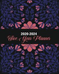 2020-2024 Five Year Planner : Blue Leaves and Bloom, Five Year with Holidays and Inspirational Quotes, Monthly Schedule Organizer Agenda Journal