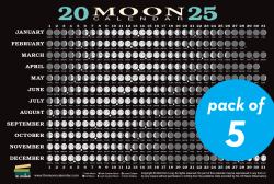 2025 Moon Calendar Card (5 Pack) : Lunar Phases, Eclipses, and More!