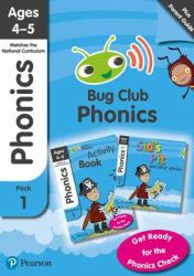 Phonics - Learn at Home Pack 1 (Bug Club), Phonics Sets 1-3 for Ages 4-5 (Six Stories + Parent Guide + Activity Book)